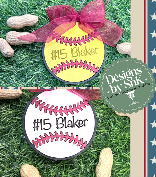 Personalized Baseball & Softball Bag Tags | Custom Player Keychain