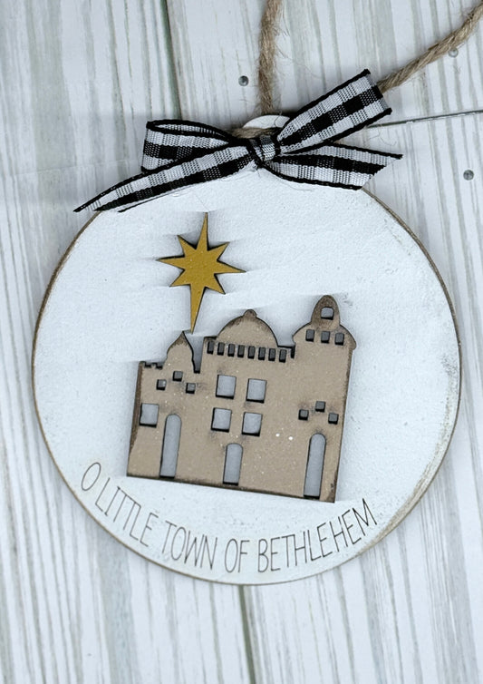 O little town of Bethlehem Christmas Tree Ornament