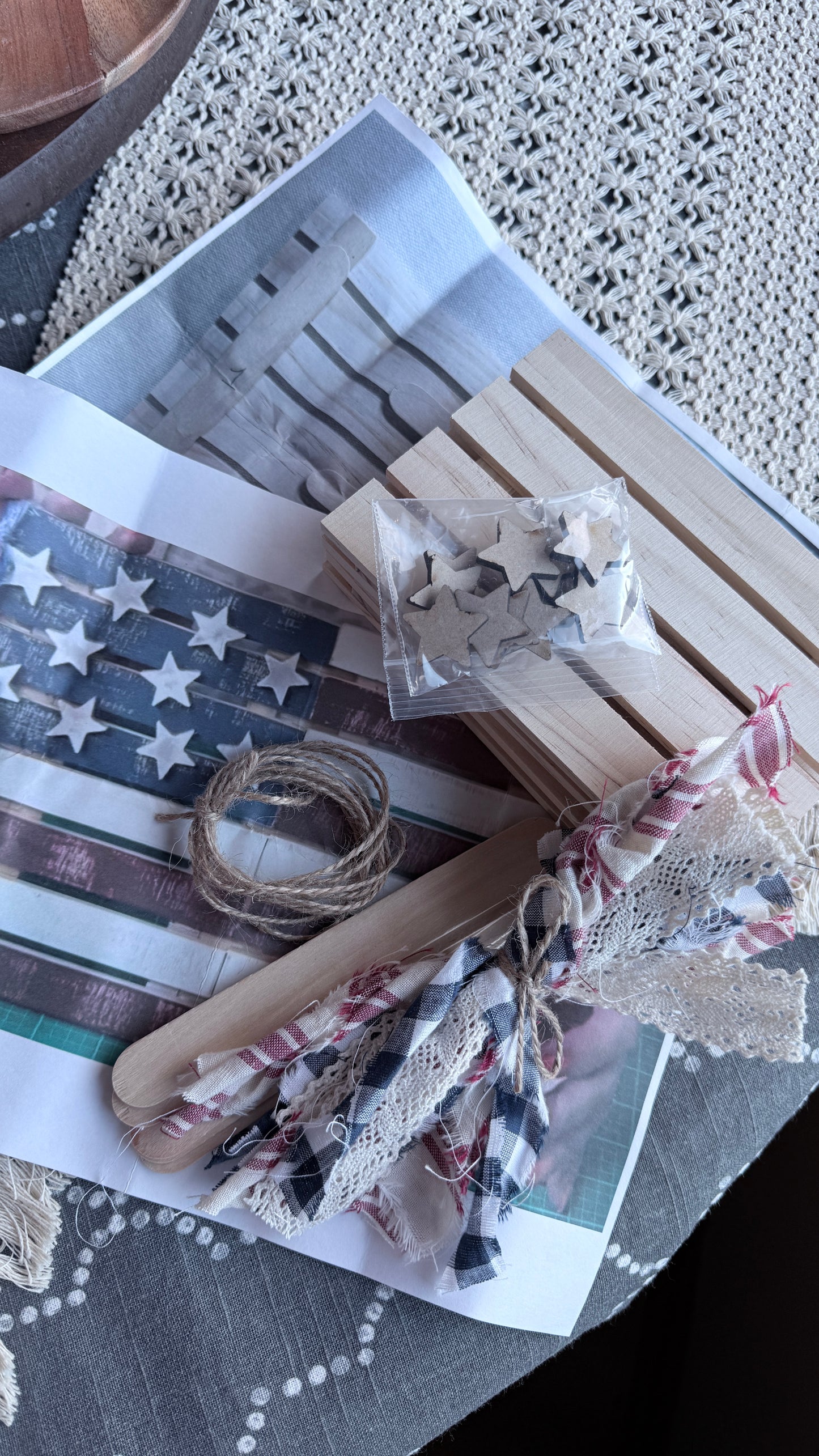  "Americana pallet flag DIY craft kit - complete patriotic wood flag decoration kit with supplies