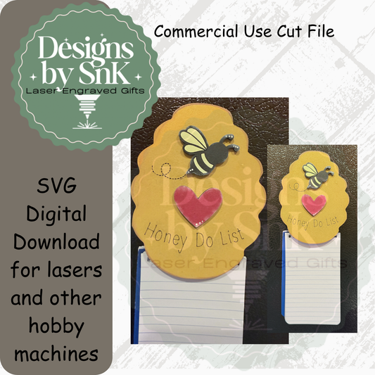 Honey Do List Bee Hive Magnet SVG | Refrigerator Magnet with Instructions
