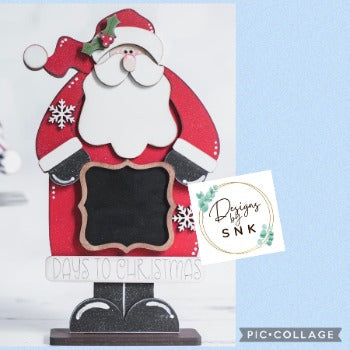Days to Christmas Santa Clause Chalk Board