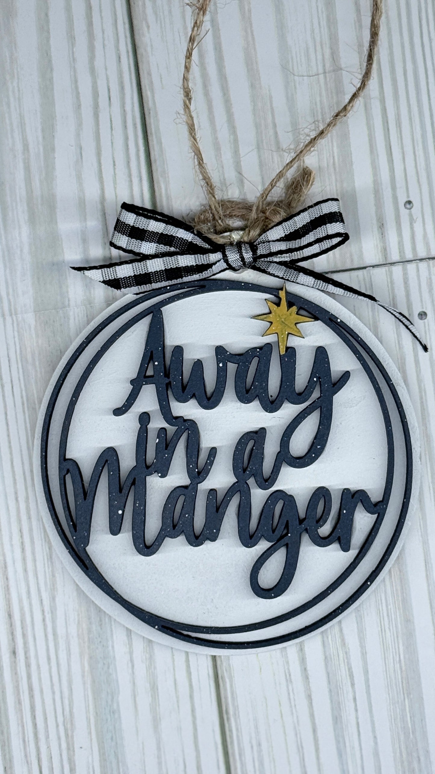 Away in a manger Christmas Tree Ornament| Handpainted