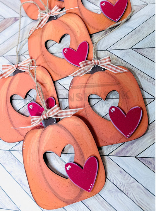 Pumpkin Heart Tree Ornament Tag | Fall Tag | Pumpkin Tag |