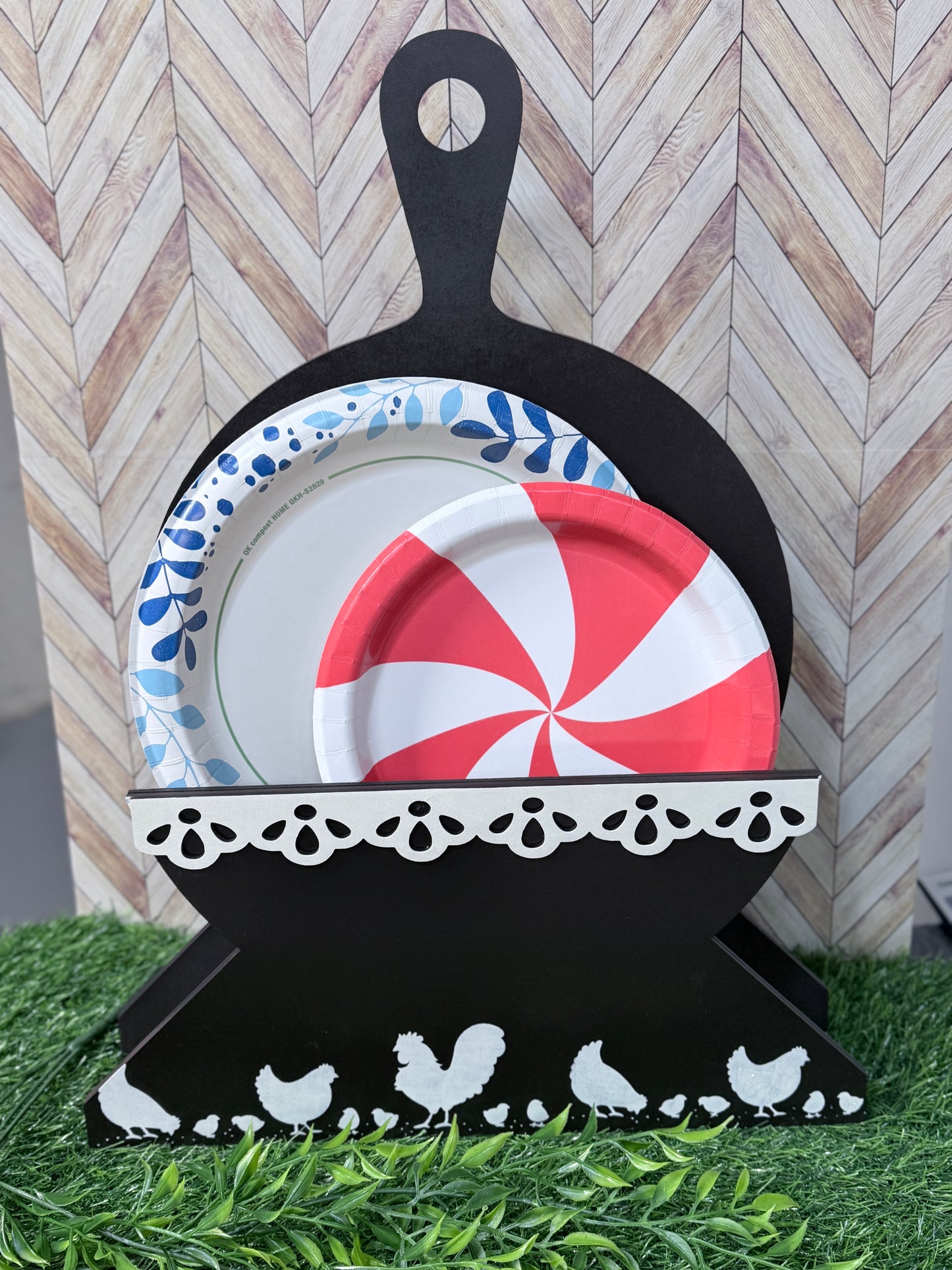Paper Plate Holder Stand SVG | Countertop or Wall-Mount Organizer