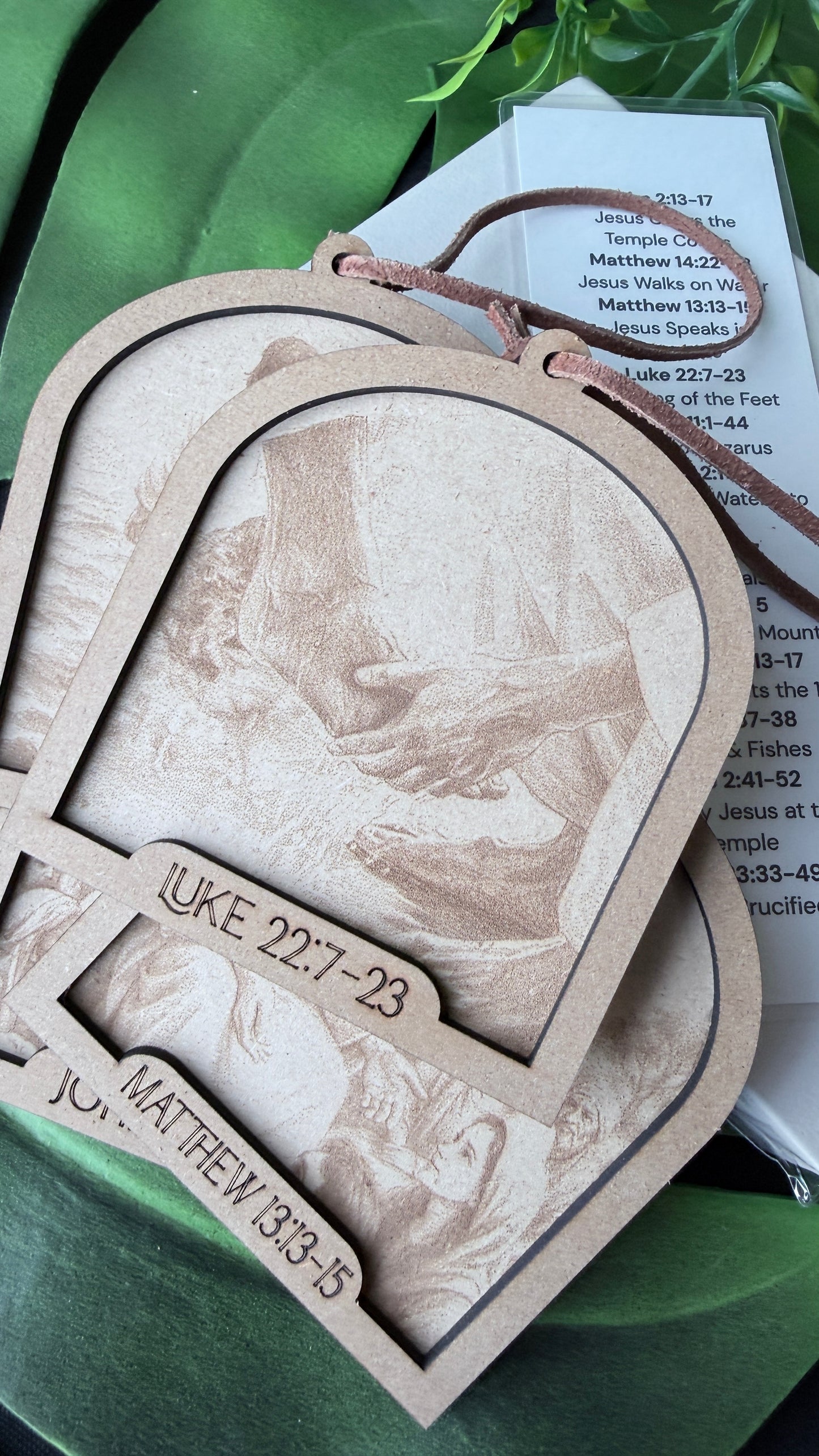 Walk with Jesus Ornament Set | Includes Bible , Bookmark, 12 Engraved Ornaments