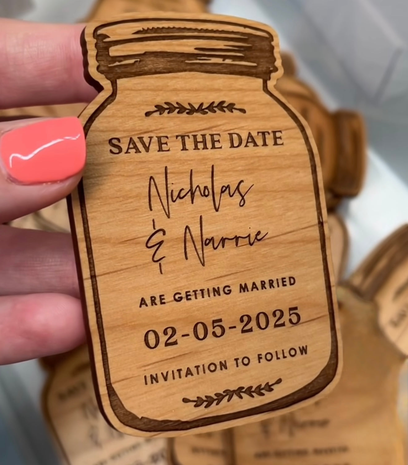 Save the date ball jar magnet