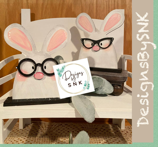 DIY Nerdy Bunny Set | Unfinished | Finished | Home Decor - Designs by SNK