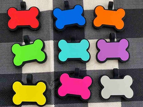 Designs by SNK Handmade Custom Crafts Laser Small Business silicone pet tags red blue orange green turquoise purple yellow pink gray laser engraved Designs by SNK