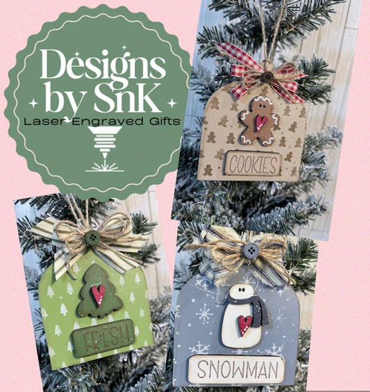 "Primitive dome Christmas ornaments SVG rustic farmhouse holiday decor laser cut file"