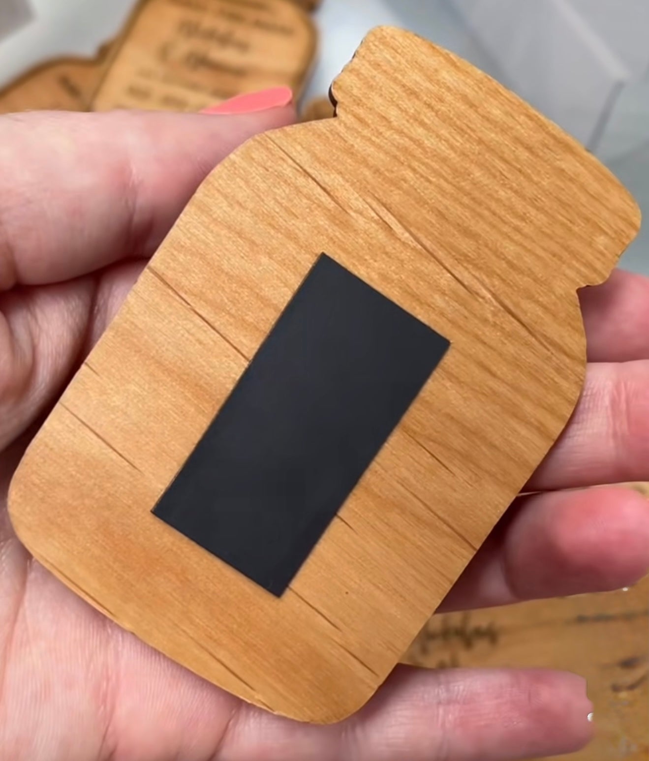 Shown- the back of the save the date maganet